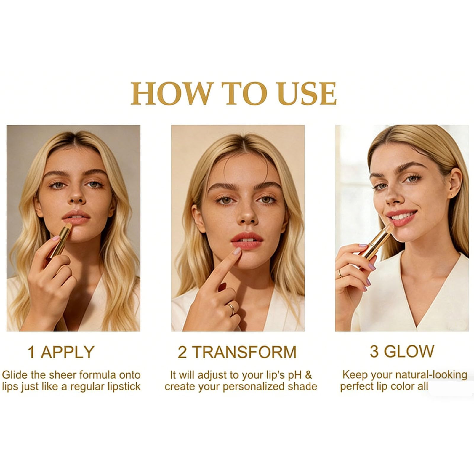 Areliaa Lipstick, PH Adjusting Lipstick for Mature Women, Clear Transferproof Color-Changing Lipsticks, Long-Lasting Hydration Without Stripping, Deep Nourishment (1pc) — view 7