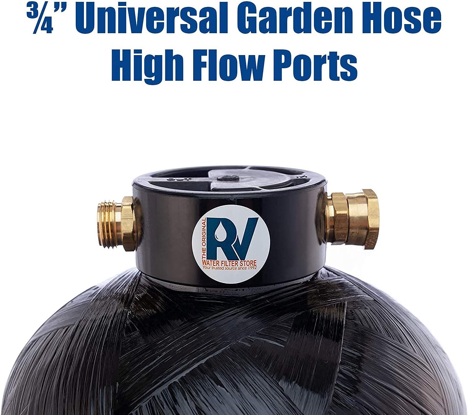 Essential RV Water Softener Portable 16,000 Grain w/o Custom Hose, Long Lasting for RVers Vanlife, 3/4" Fittings, Softens Hard Water When Traveling or Mobile Spot Reducing Car Washing : Automotive