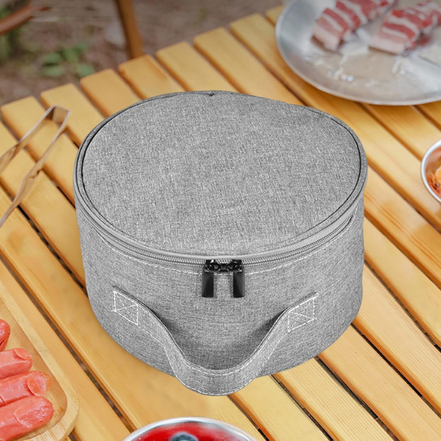 Portable Fan Storage Bag Waterproof Folding Telescopic Fan Hand Bag Case for P9/ P9S/ P10/ P11/ Q7/ N97/N98 Travel Camping 9x5.12inchPortable Fan Storage Bag case Telescopic F, Gray