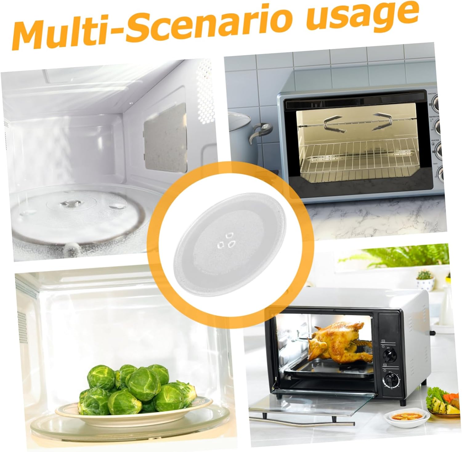 Replacement Microwave Glass Dish Fit Microwave Turntable Oven Glass Plate Easy to Clean Dishwasher Safe Sturdy Material