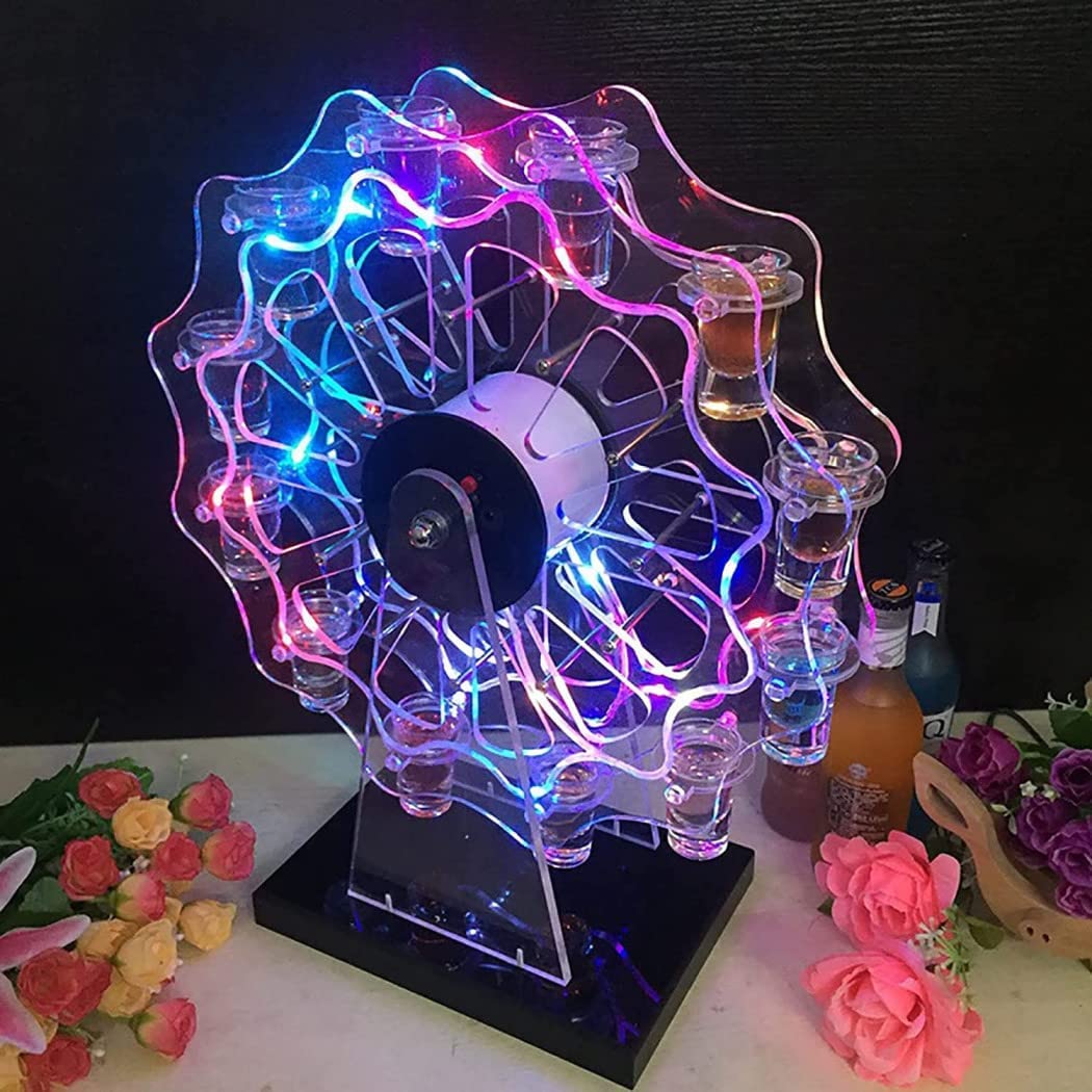テキーラ観覧車❣️LED 観覧車 ワインラック 酒グラススタンド 充電式 Amazon.co.jp: テキーラ観覧車LED酒棚の表示棚充電式カクテル