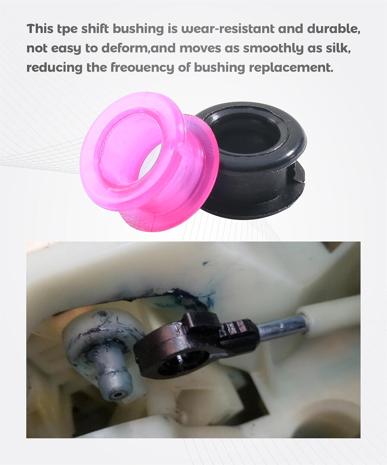2PCS Shifter Bushing,Car Accessories Rubber Shift Cable Bushing with Clips,Transmission Shift Linkage Bush Repair Tool Kit,Automotive Replacement,Replace OEM 33835-08010 33820-02370