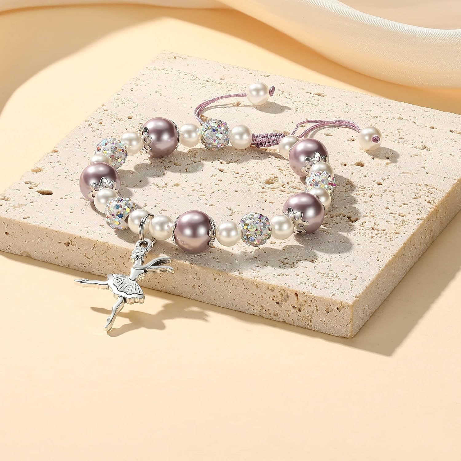 Dance Recital Gifts for Women, Dancing Sparkle Pink Dance Bracelet for Dance Lover Team, Ballerina Gift for Ballet Dancer, Dancing School Competition Gifts for Ballet Friends Mate - Image 3