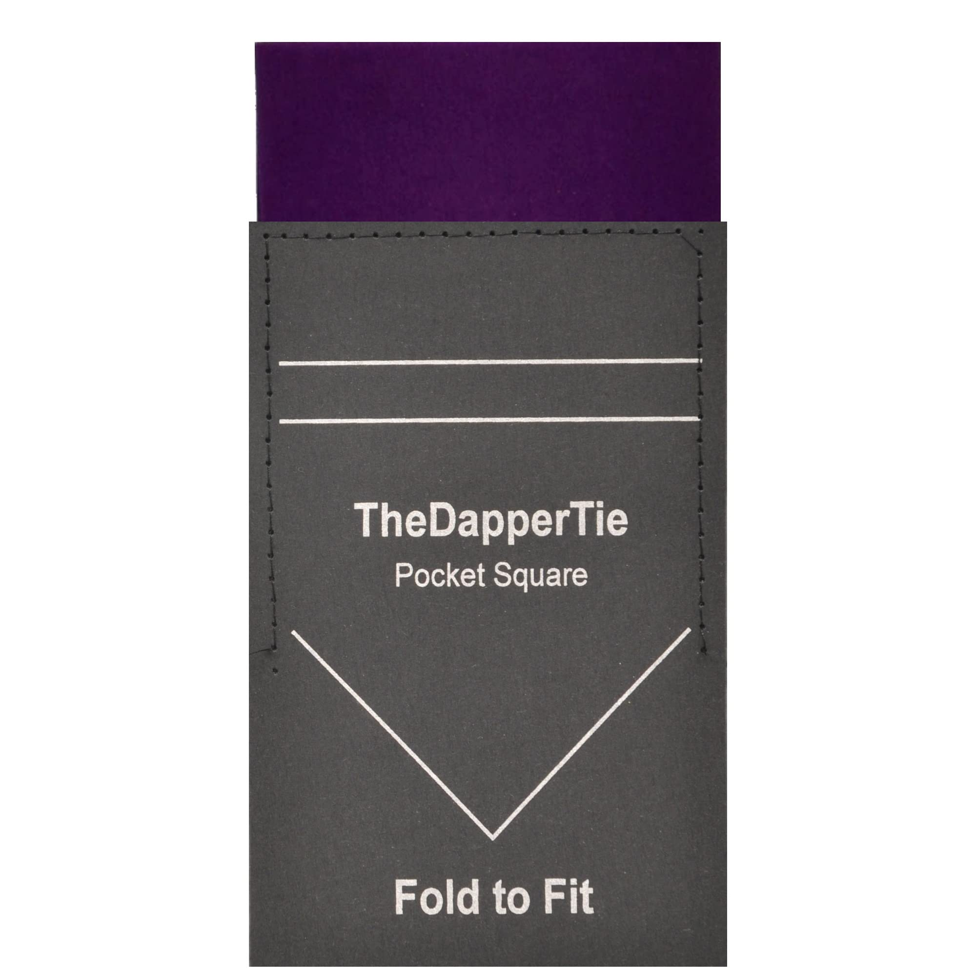 Purple Solid Flat Pre Folded Pocket Square on Card For Men