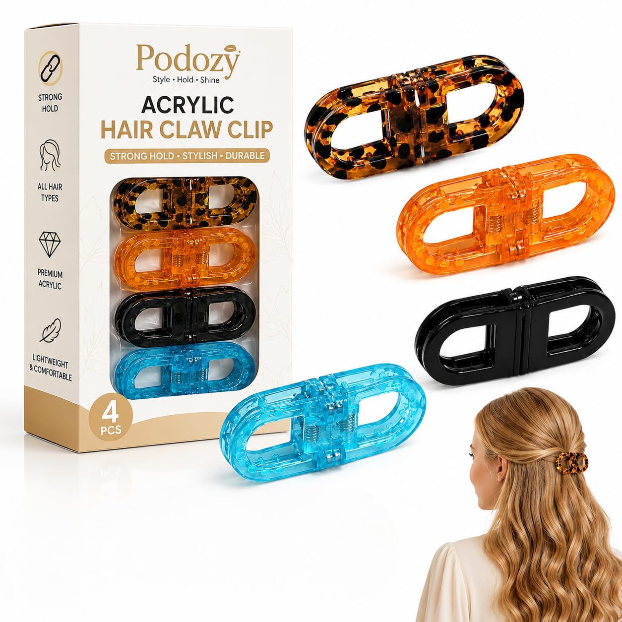 Detachable Magnetic Hair Clips, Stylish Hair Accessories for Women & Girls, Reusable Magnetic Hair Styling Clips for Ponytails, Buns, Braids, Daily Wear, Office & Party Decoration, 1 pc-image-7