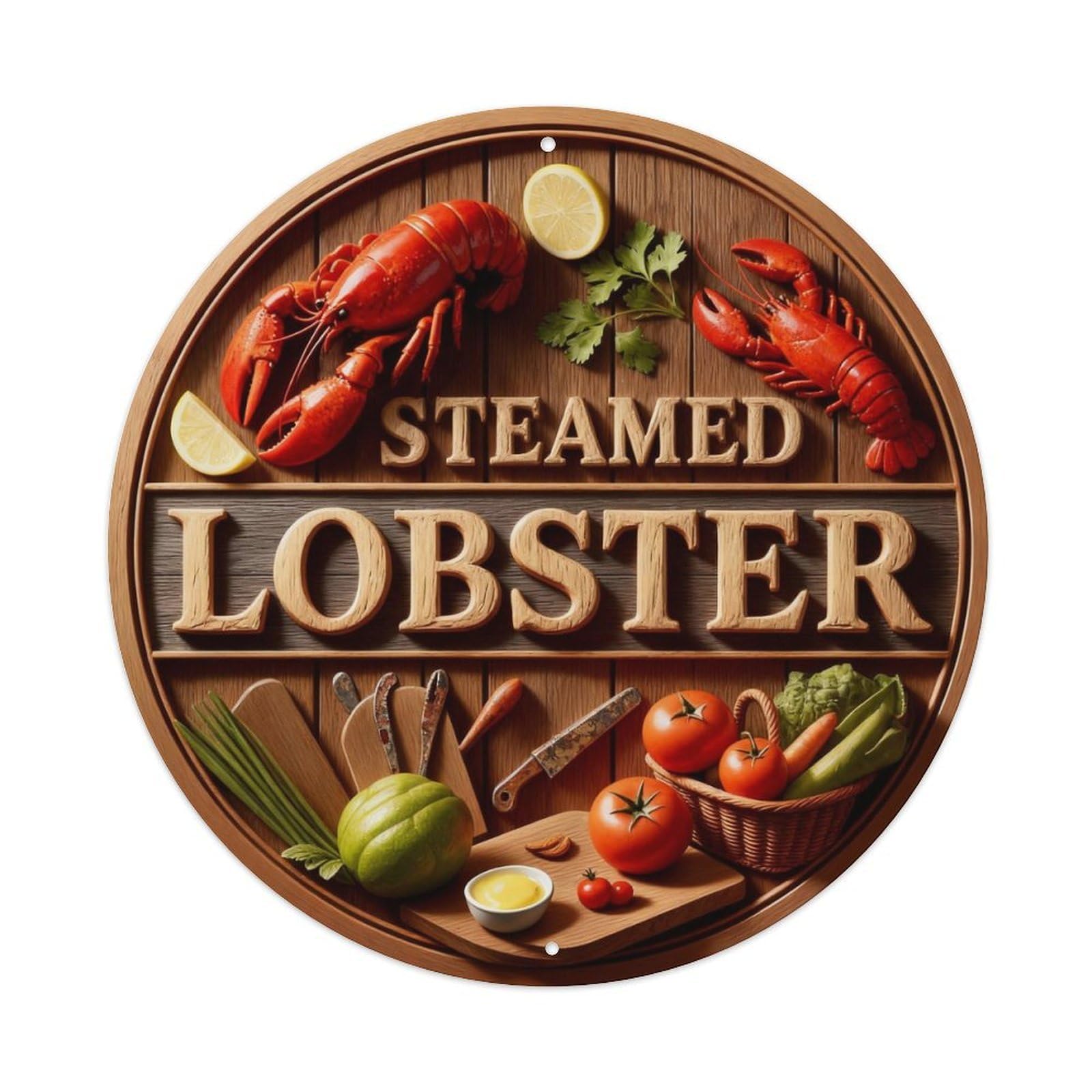 Steamed Lobster Metal Tin Sign Plaque