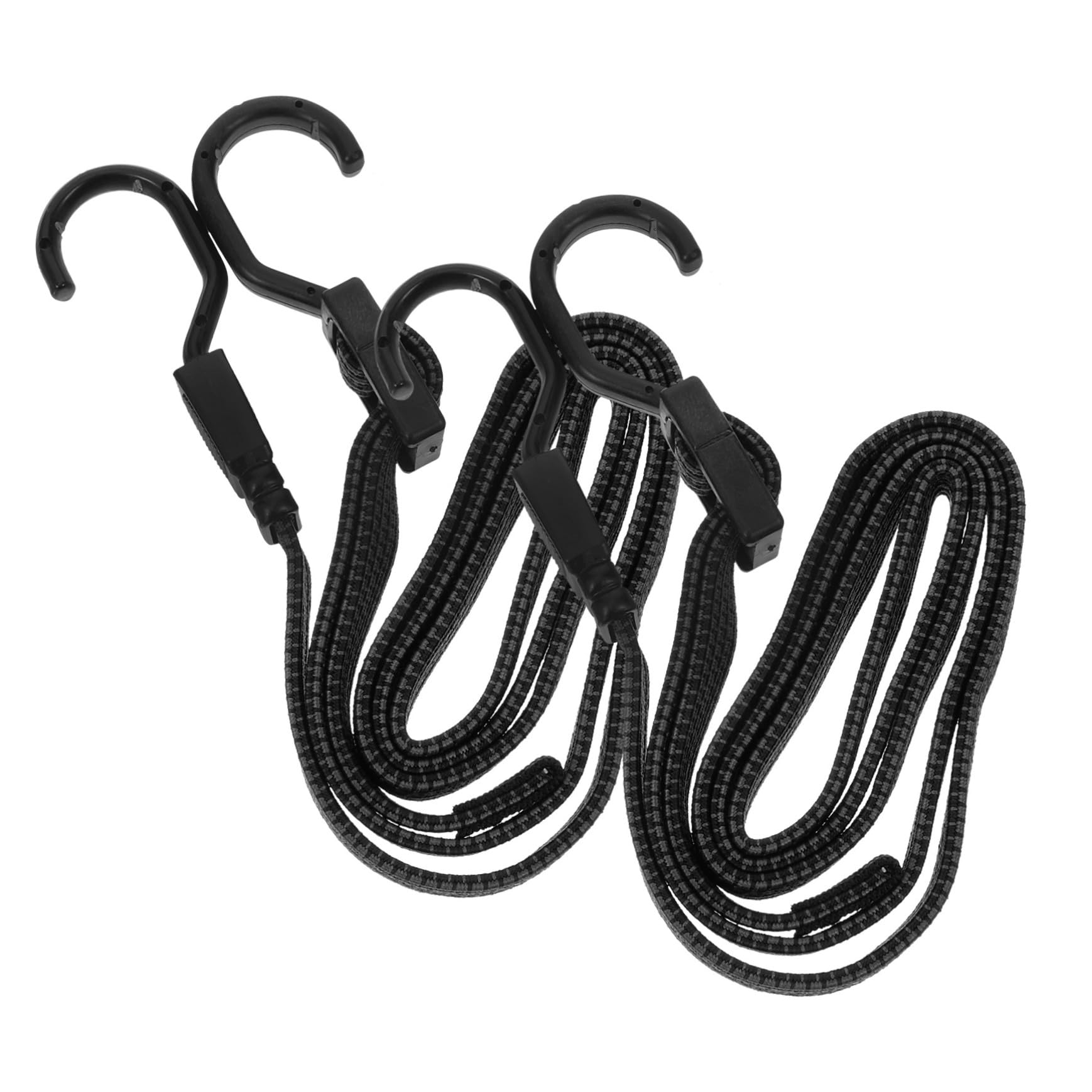 Cabilock 2 Pack Adjustable Bungee Cords Flat Hooks Cargo Fixing Straps for Bike Luggage Retractable Tie Downs Elastic Bungee Ropes for Outdoor Use