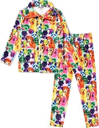 Jxstar Plush Fleece Pajamas Pj Set Warm Winter Fall Sleepwear Soft Tops Pants