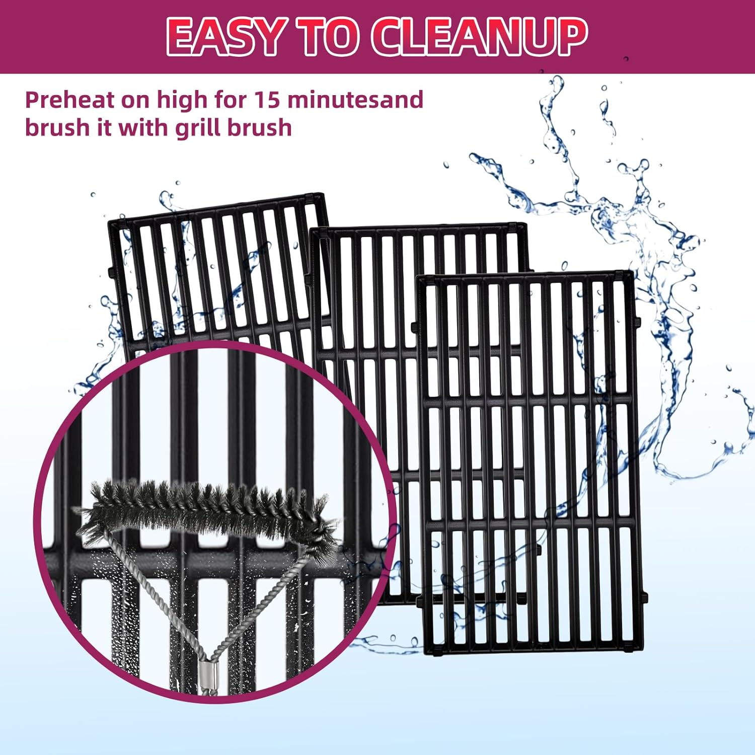 66089 Cooking Grids with 66796 Flavorizer Bars Heat DeflectorGrill Parts for Weber Genesis II E-410, S-410, LX E-440, S-440, Replacements Parts for Weber GS4 Genesis 2 400 Series Grill Model