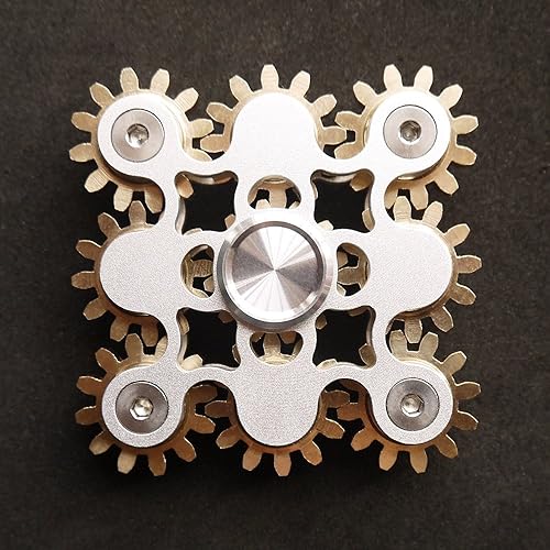 Miniatura 2 de Fidget Spinner, juguete de figura de 9 engranajes, metal liso, latón, acero inoxidable con rodamiento estable, mecánica duradera, romántico, juguete