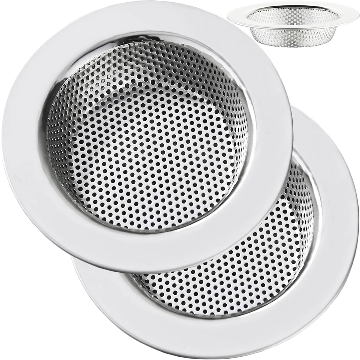 LASSHSWA Kitchen Sink Strainer, Kitchen Sink Drain Strainer Stainless Steel, Sink Strainers for Kitchen Sinks with Large Wide Rim 4.5" Diameter (2 PCS), Canada