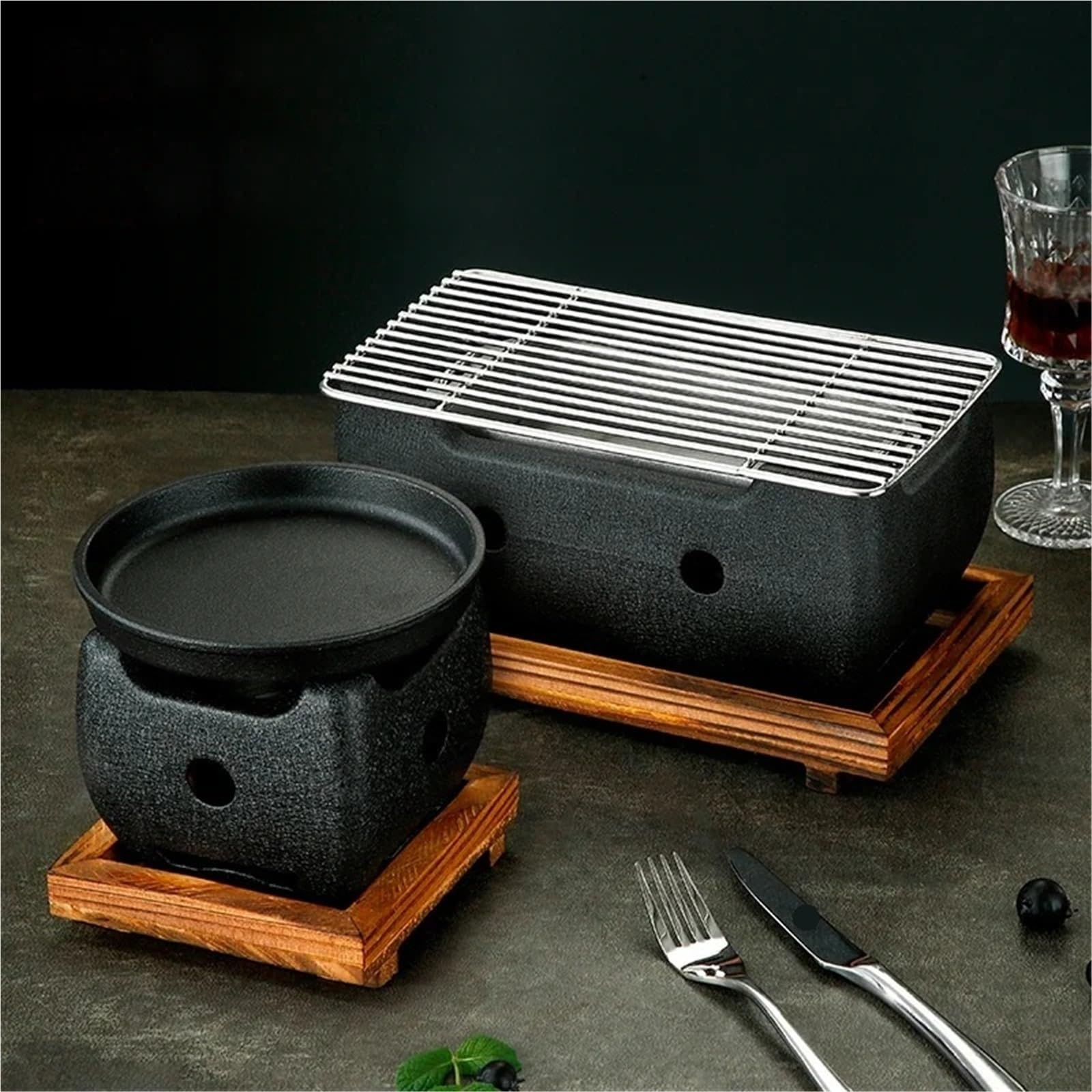 4 w 1 bezdymny wewnętrzny grill Chal Grill Wszechstronny żeliwny piekarnik do domu idealny do grillowania pieczenia i pieczenia łatwy do czyszczenia, idealny dla miłośników grillowania