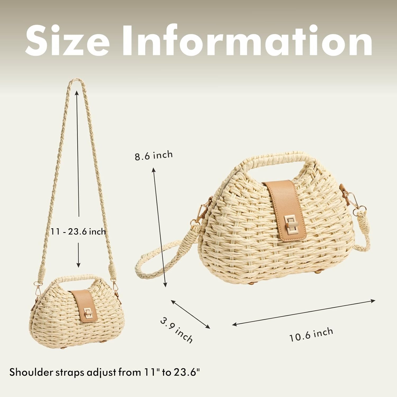 Woven Straw Purse with Crossbody Strap, Clutch Purses for women, Boho Summer Beach Bag Shoulder Vacation Handwoven - Image 2