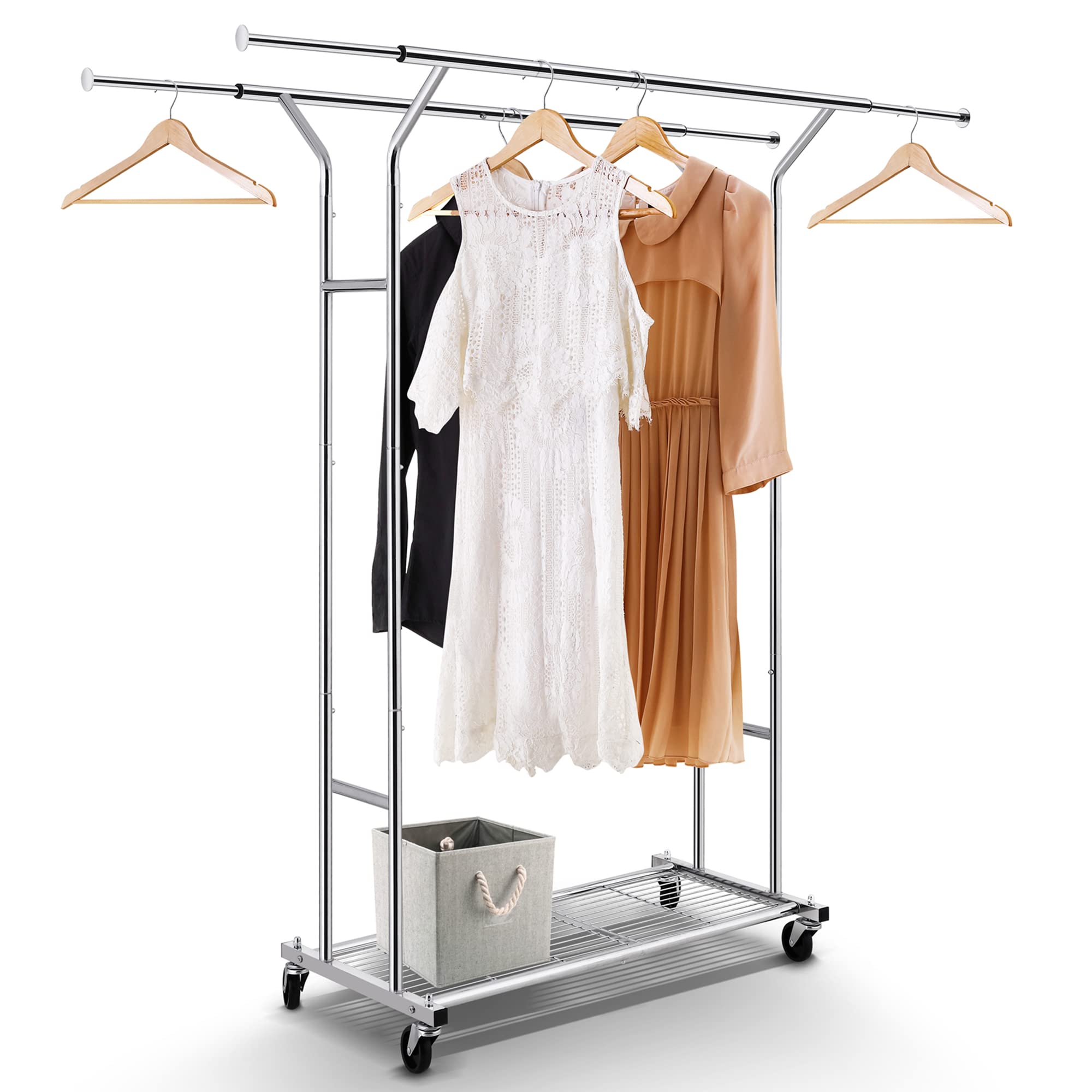 Buy Simple Trending Double Rail Clothing Garment Rack, Heavy Duty