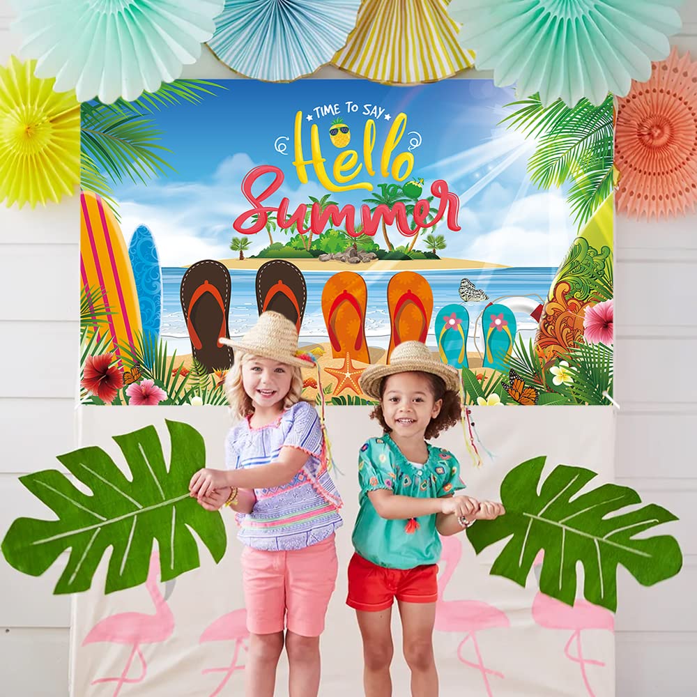 Joli Fond Avec La Fille Hawaïenne Et La Planche De Surf | Vecteur Gratuite