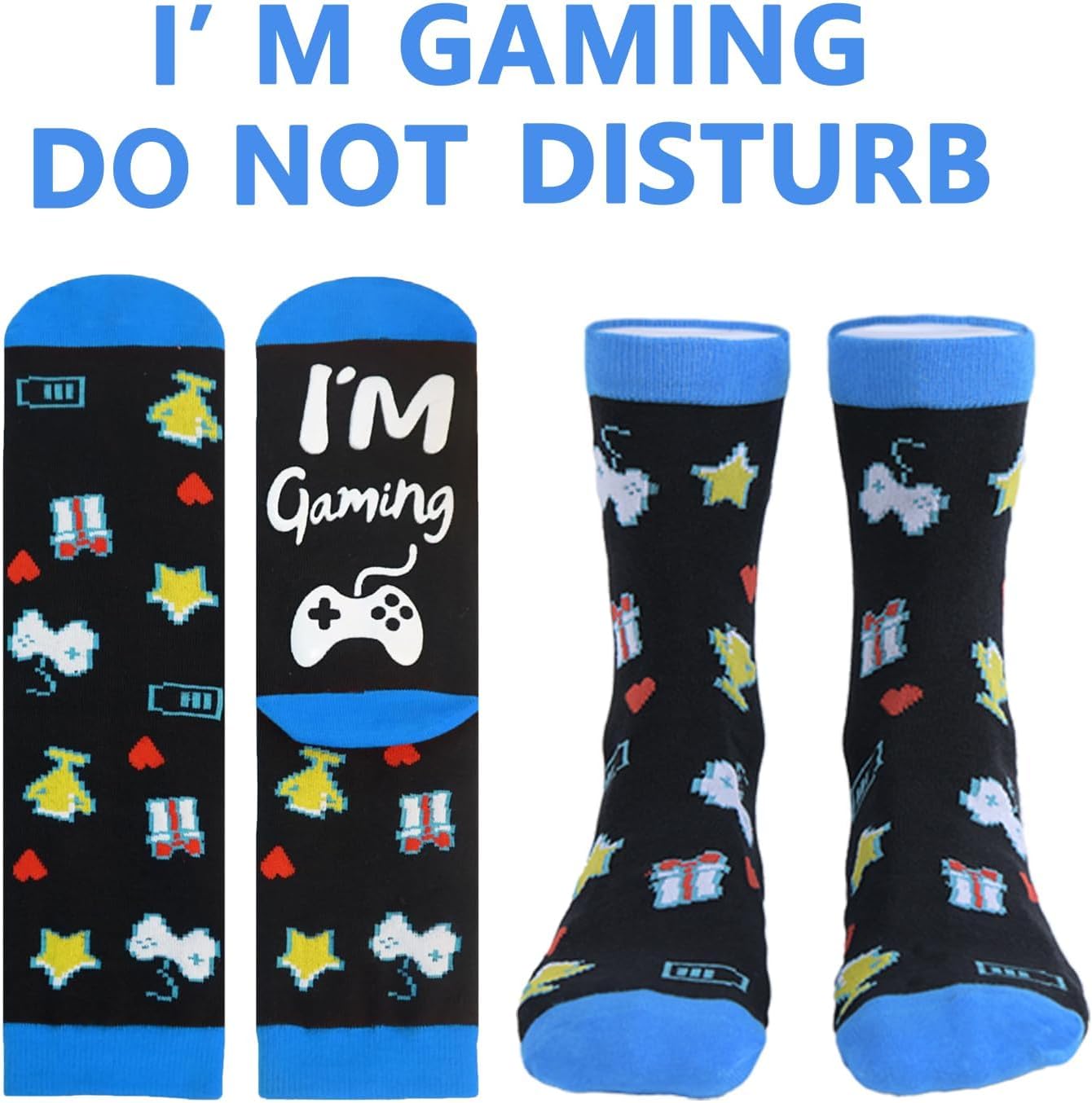 3 Pairs Funny Gaming Socks, Stocking Stuffers for Teens Kids Men, Christmas Gifts for Teens Kids Men, Gamer Gifts for Boys Boyfriend Husband - Image 4