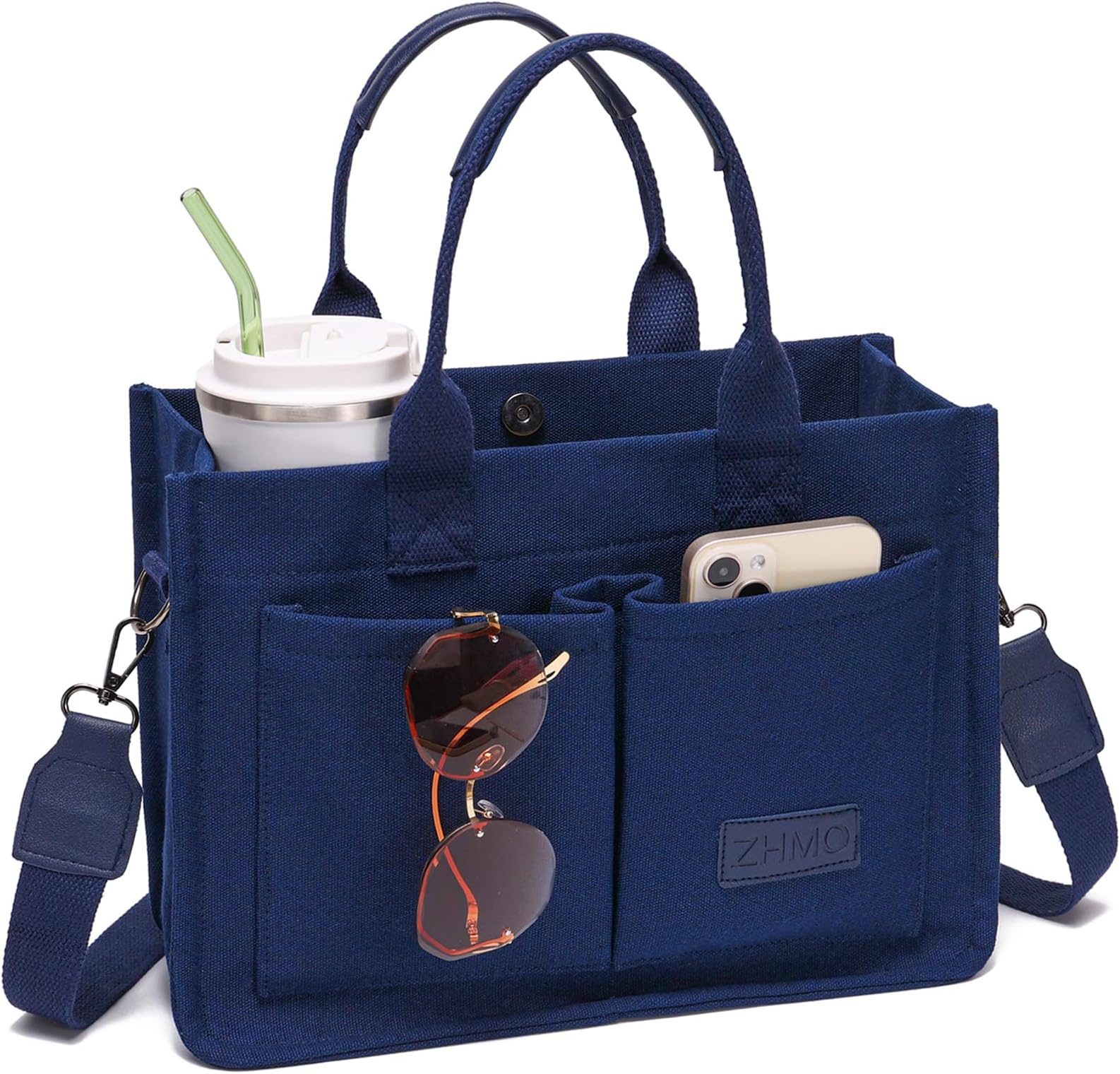 ZHMO Canvas Tote Bag for Women,Women's Bags Crossbody Bags Work Laptop Tote Bag Large Handbags Purse for Travel Nurse Teacher