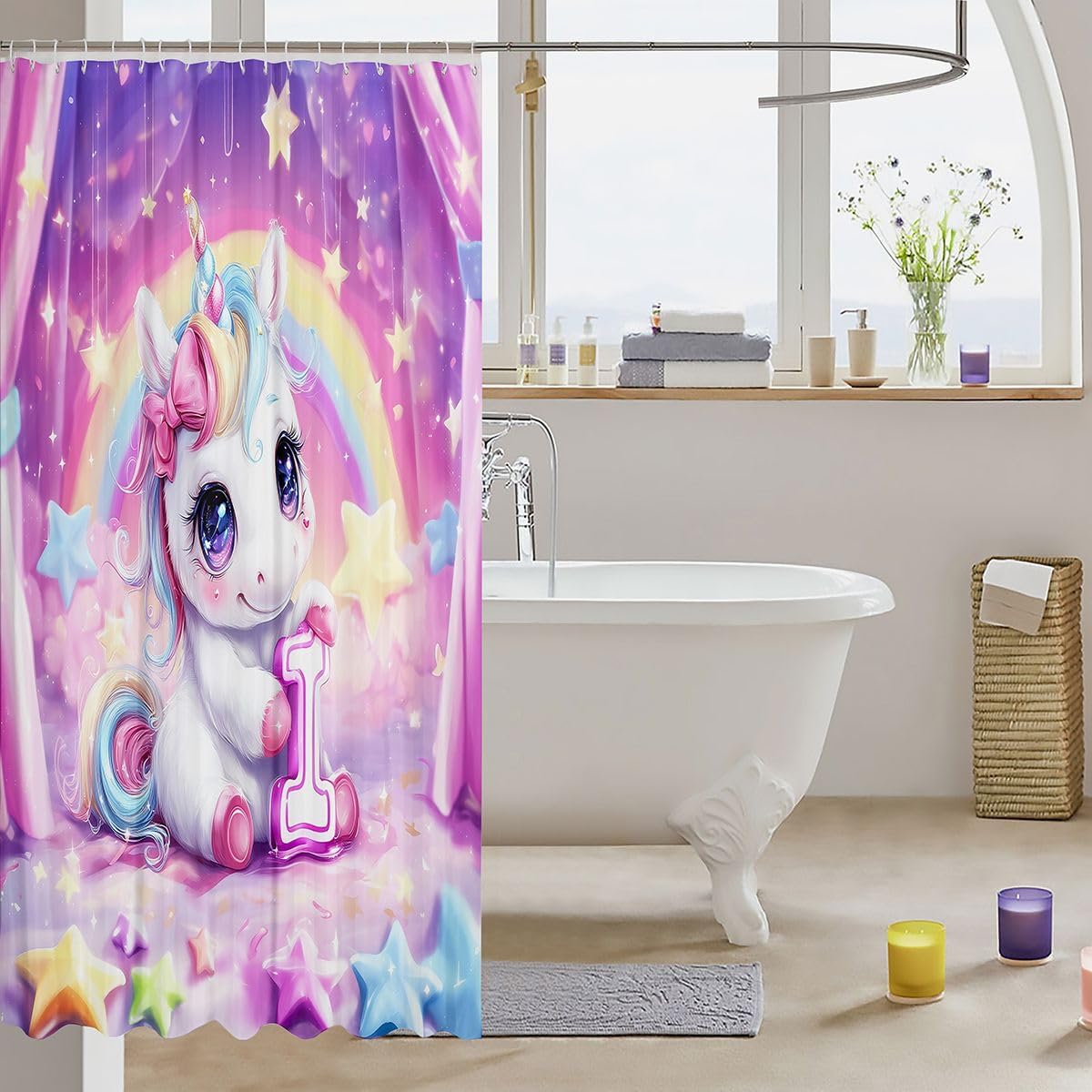 Erosebridal Personalized Initial I Shower Curtain image 3