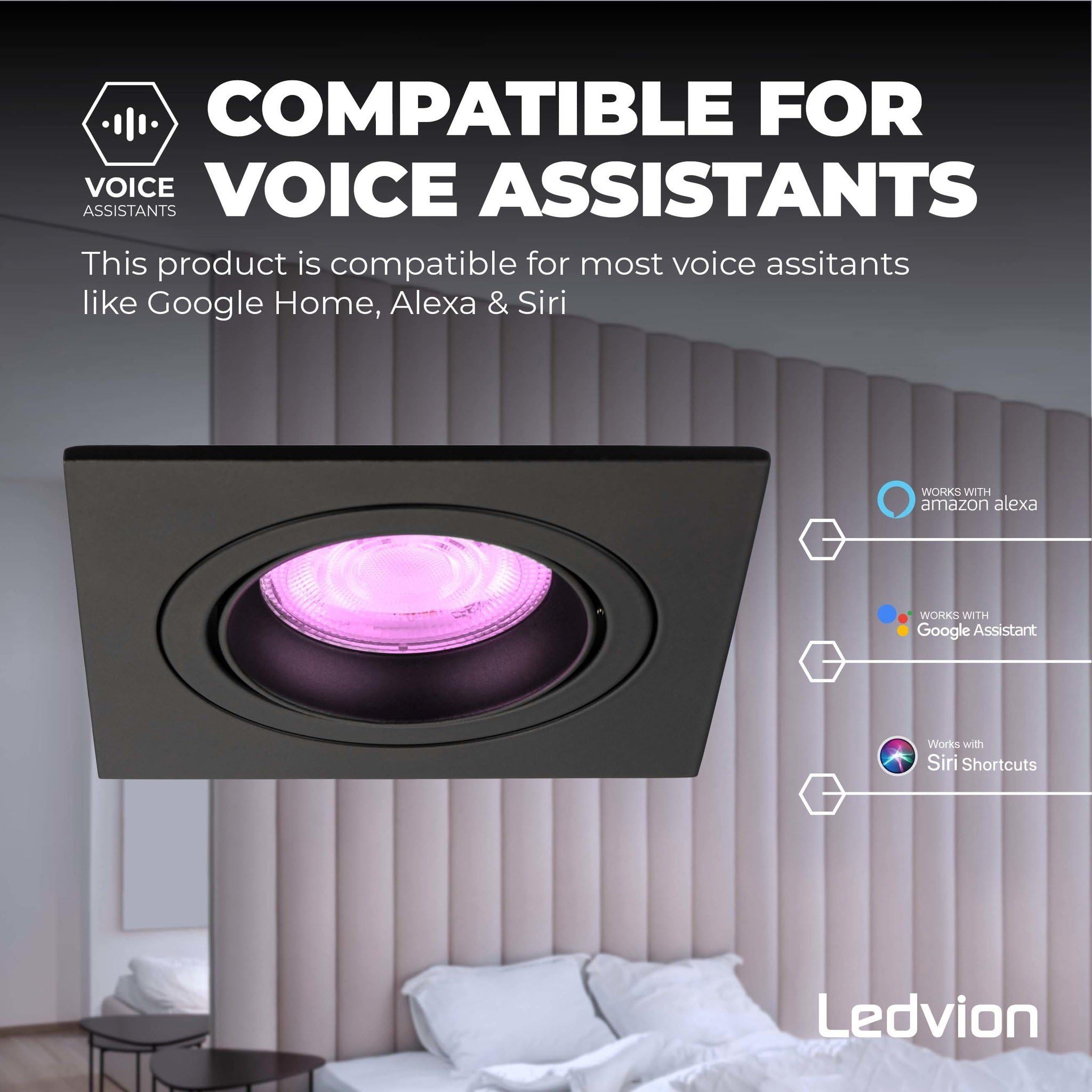 Ledvion - 6X LED Einbauspots Sevilla, Dimmbare, 3W, 6500K, Ø92 mm, Weiß, 2 Jahre Garantie