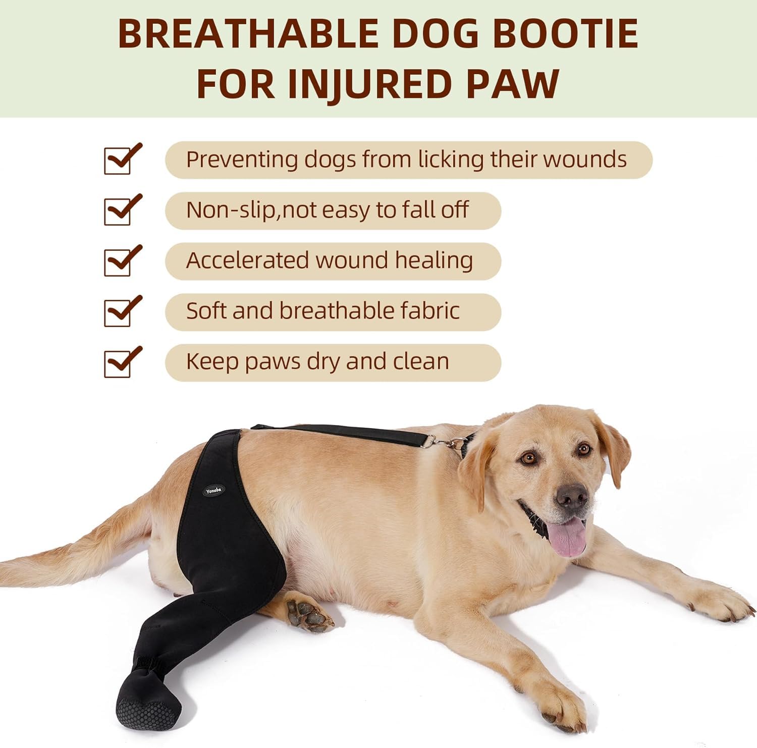 Chaussettes pour chien pour éviter de lécher les pattes - Manchon respirant pour éviter de lécher et de mordre - Chaussettes fermes et sécurisées - Taille réglable - Taille XL - Gauche