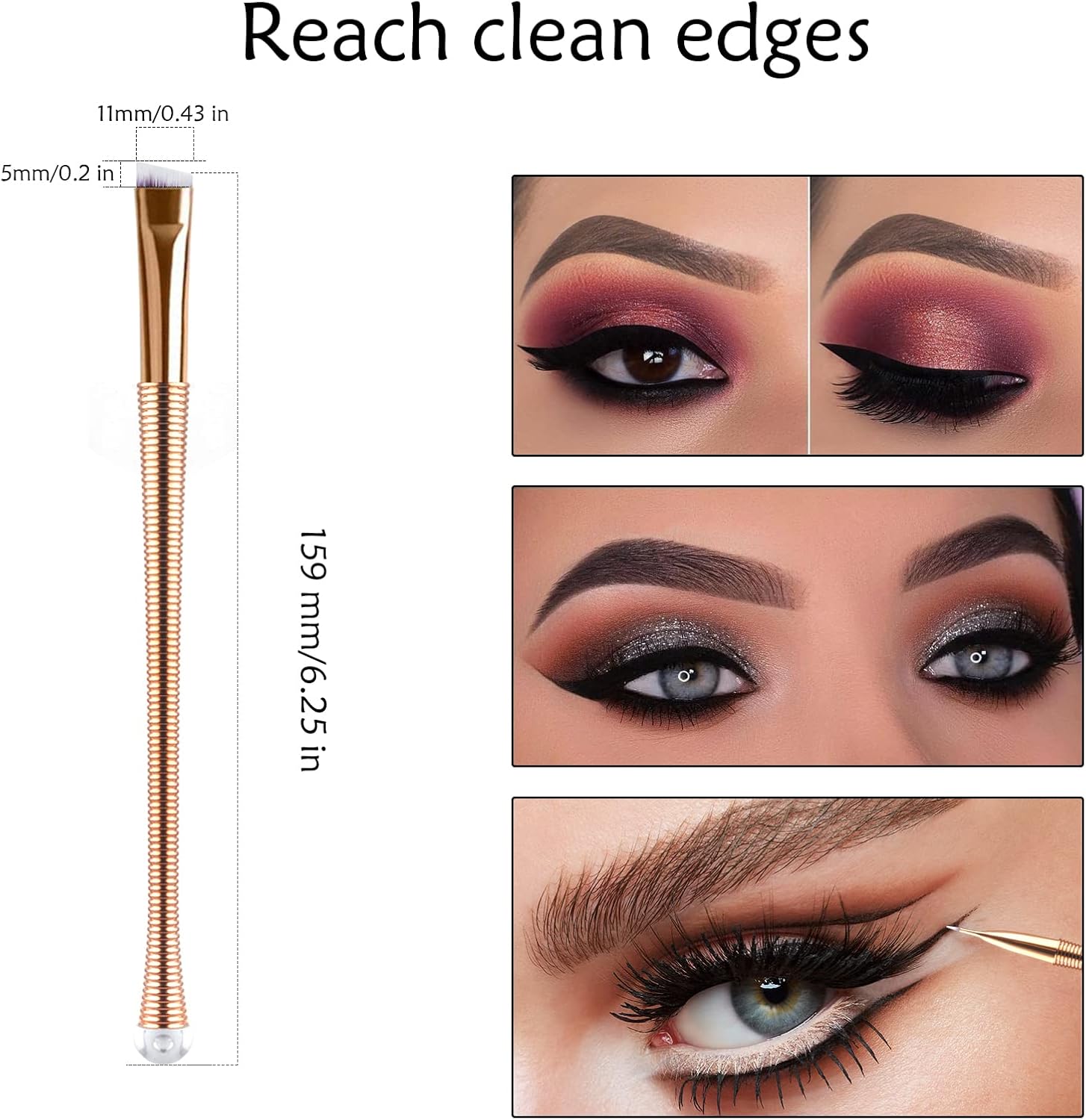 Heated Eyelash Curler with Eyelash Comb - Electric Eyelash Curlers Angled Eyeliner Eye Shadow Brush, Ultra Thin Flat Eye Brow Brush : Beauty & Personal Care