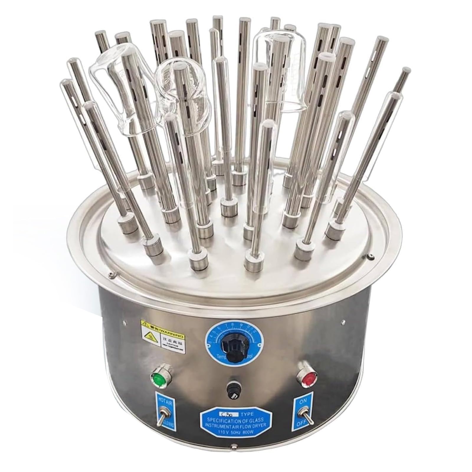 TYH Griglia di Asciugatura Elettrica, Asciugatore per Vetreria da Laboratorio, per 30 Fori, Attrezzatura di Pulizia in Acciaio Inossidabile per Vetreria da Laboratorio, Provette Dentali E Flaconi