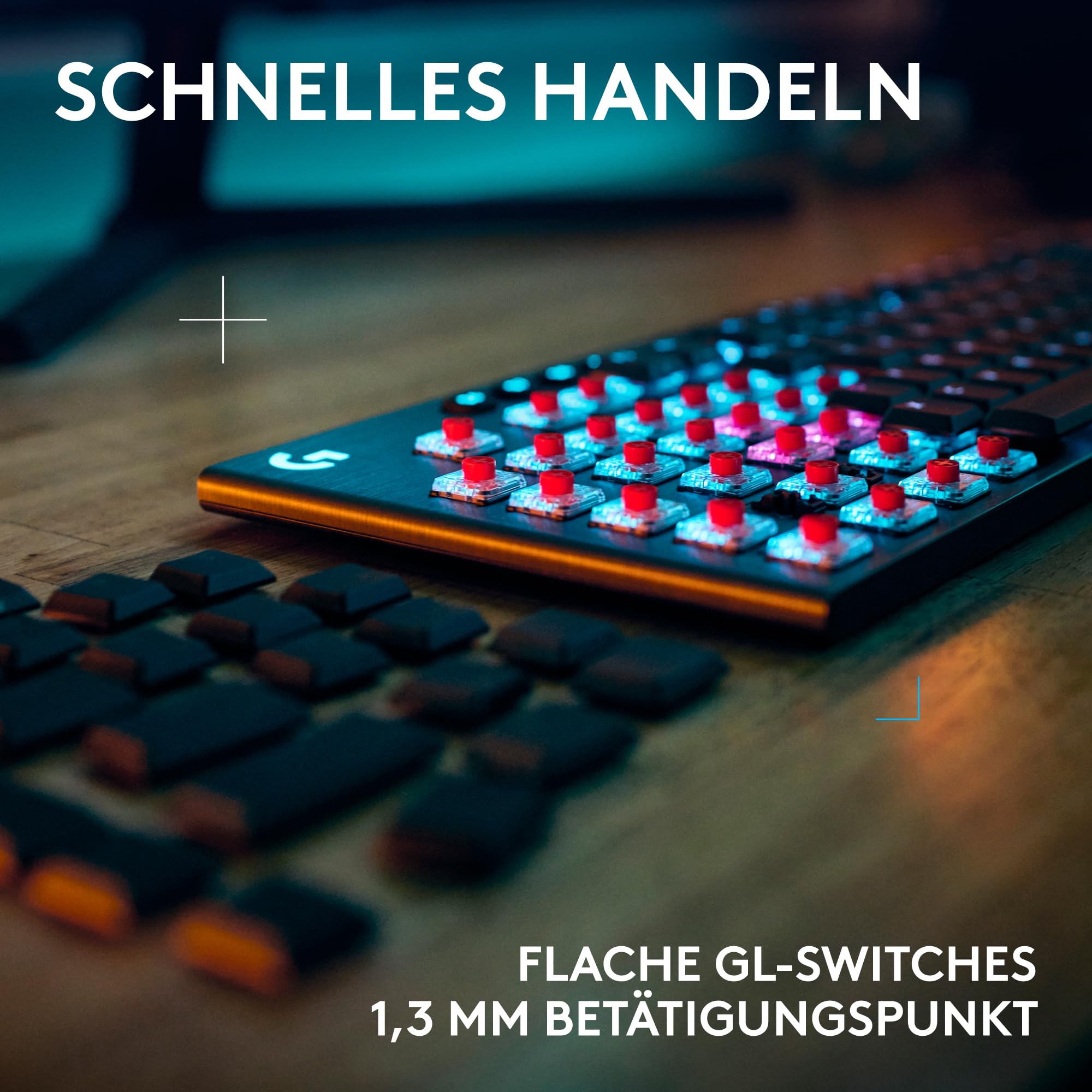 Logitech G G915 X Lightspeed - Kabellose, Flache Gaming-Tastatur, Double-Shot-PBT-Tastenkappen, voll programmierbare Tasten, RGB-Hintergrundbeleuchtung, GL Brown-Tactile, PC/Mac, DEU QWERTZ -Schwarz