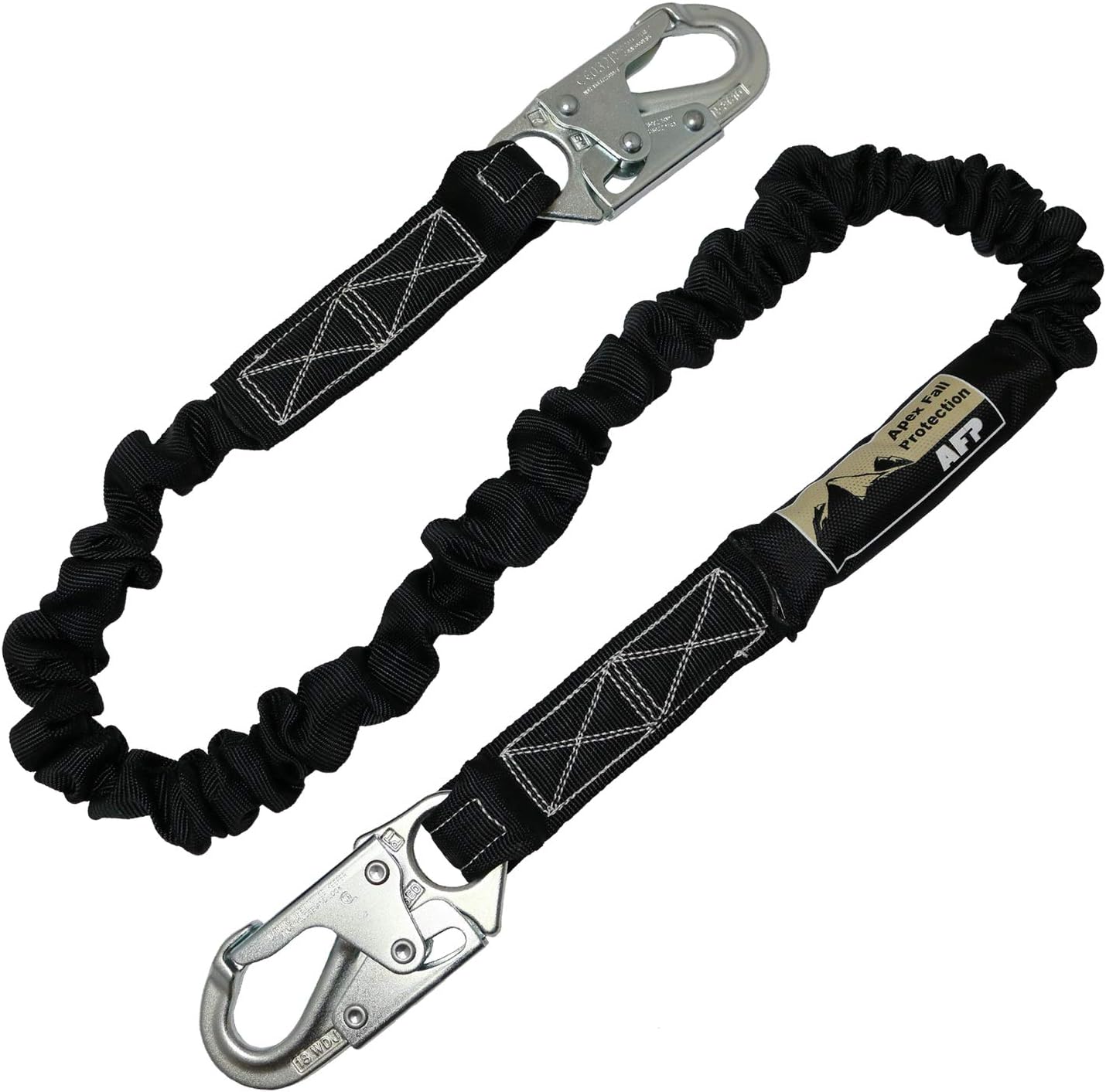 6 FT Single Leg Internal Shock Absorbing Lanyard with Dual Snap Hooks
