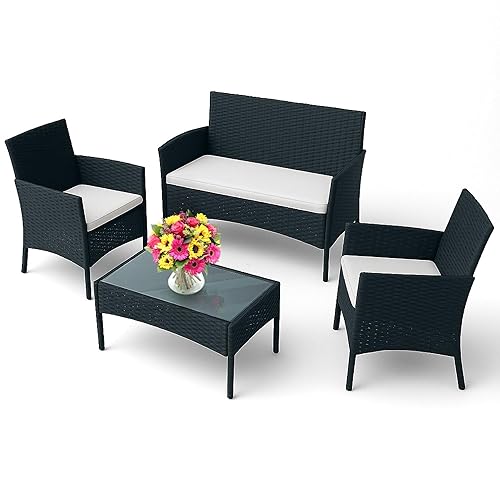 EconoHome 4-Piece Outdoor Patio Furniture Set - Patio Set with