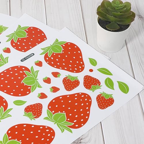 Miniatura 2 de 92 calcomanías de fresa, impermeables, de PVC, fresas, decoración estética, decoración de baño, decoración de fiesta de fresa, decoración de