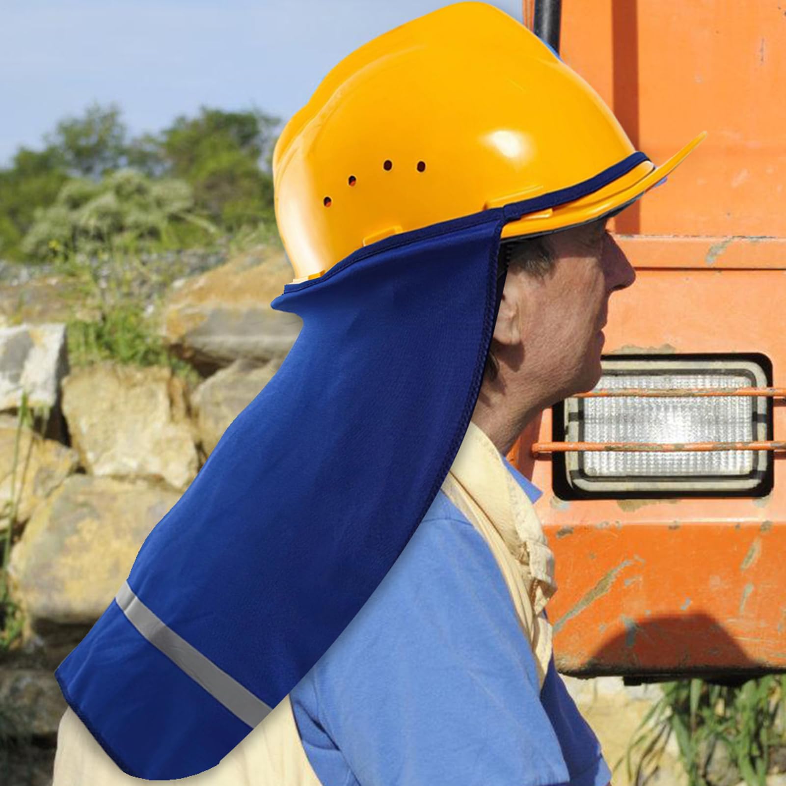 Hardhat Neck Shade - Sicherheitshelm Sonnenschutz | Mesh Neck -Schatten Hoher Sicht, Atmungsaktivem Nackenschutz Mit Haltbarkeit, Sonnenschutz -Hutschatten Für Sommerarbeiten, Dach, Landwirtschaftlich