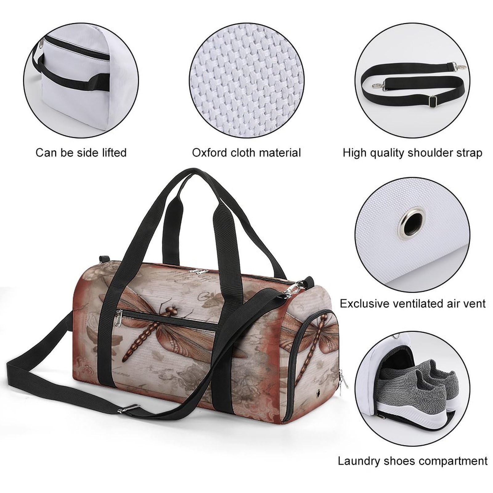 Turnbeutel Libelle Biene Turnbeutel für Damen Herren Rucksack Turnbeutel mit Schuhfach Wiederverwendbar Turnbeutel Mini Turnbeutel Libelle Biene, One Size, Libellen-Biene, Einheitsgröße