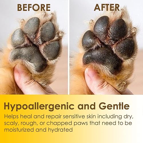 Miniatura 7 de Natureland - Cera orgánica para patas de perros y gatos, protección natural al aire libre para curar, reparar y proteger las almohadillas secas,