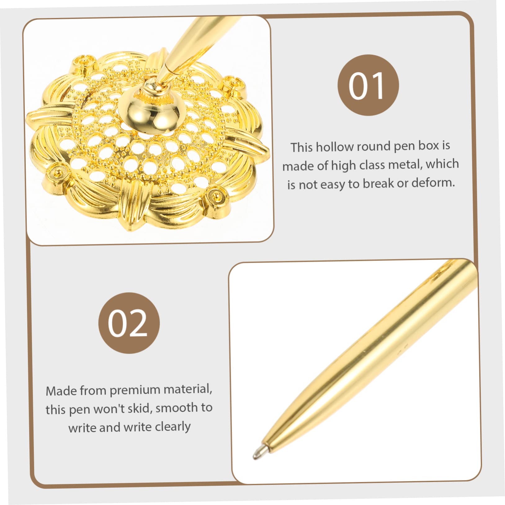 Cabilock 2 Pièces Stylo De Signature Stylo à Bobine Signe Livre D'or Avec Support s De Table De Banque Pour Invité Camouflage Cristal Métal De Banque Bureau