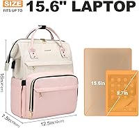 Vista 5 de LOVEVOOK Laptop Backpack for Women Fashion Business Computer Backpacks Travel Bags Purse Doctor Nurse Work Backpack with USB Port, Fits 15.6-Inch