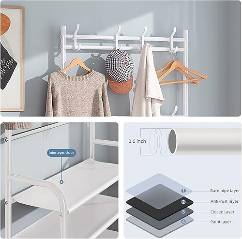 Miniatura 15 de Zapatero de 4 niveles con 8 ganchos para puerta delantera, entrada, dormitorio, armario, color negro Negro