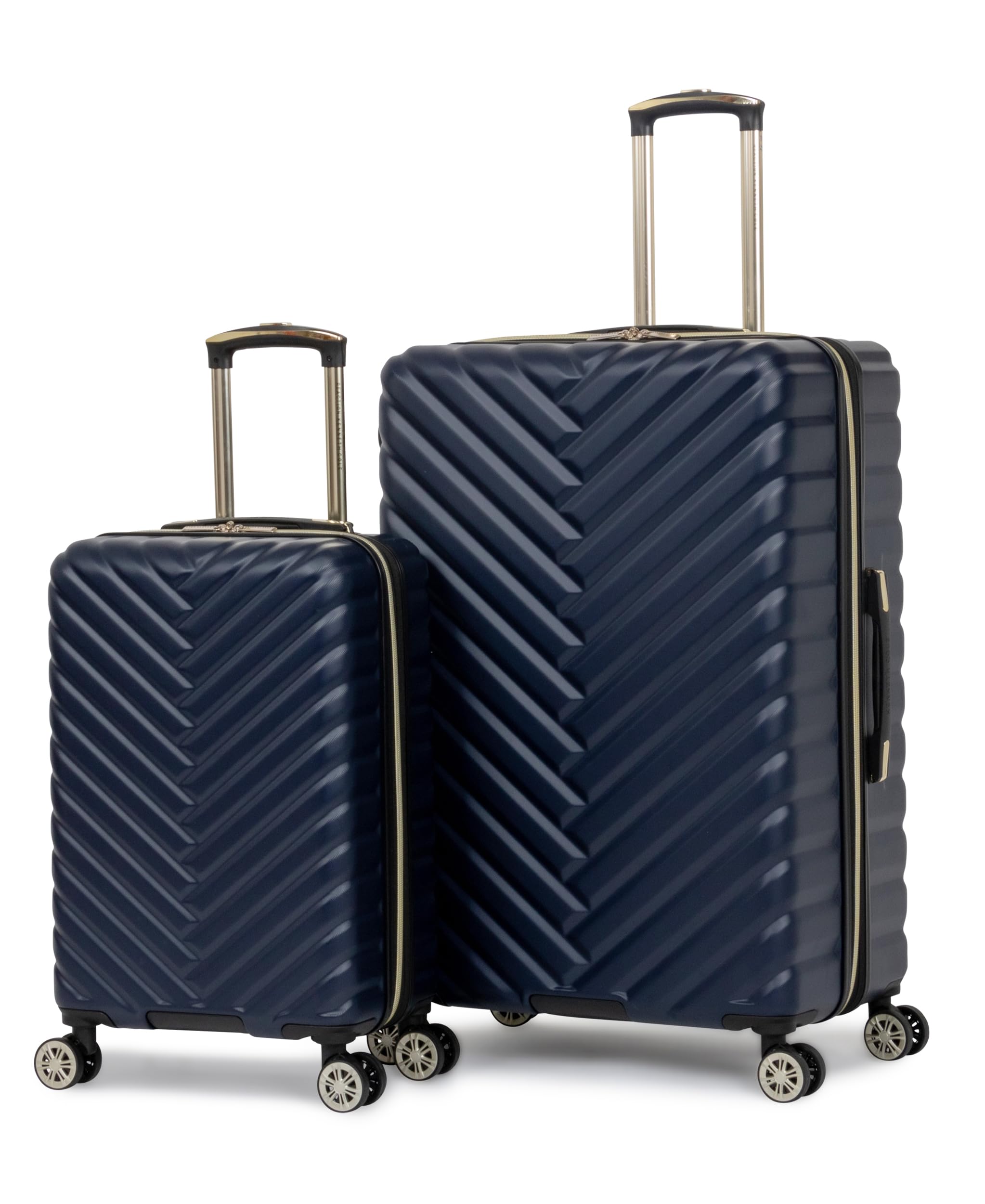 kenneth cole reaction madison square lightweight hardside chevron expandable spinner luggage, navy, 2-piece set (20" & 28")