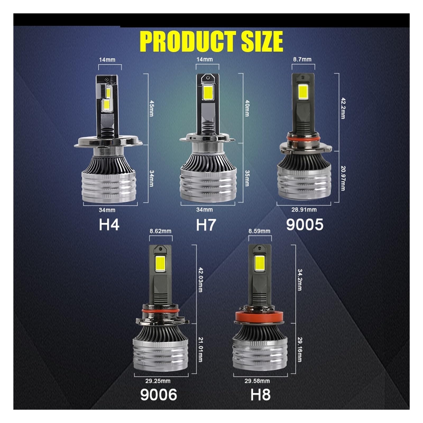 150W 30000LM H4 H7 H11 9005/HB3 9006/HB4 las bombillas LED más brillantes for coche 12V 6000K bombillas LED for faros delanteros con Canbus(H7)
