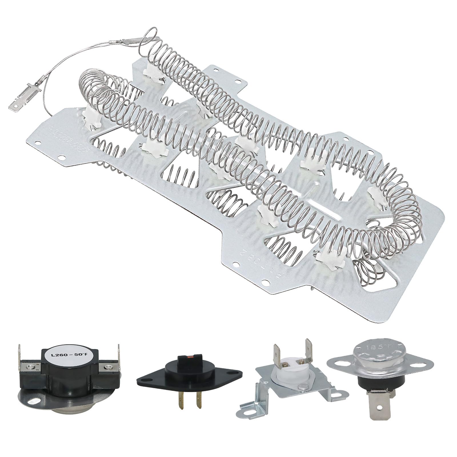 【Upgraded】DC47-00019A Dryer Heating Element Replacement for Samsung dv42h5000ew/a3 dv45h7000ew dve50m7450w/a3 - DC96-00887A DC47-00016A Thermal Fuse & DC32-00007A DC47-00018A Thermostat