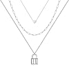 Turandoss Dainty Layered Choker Necklace, Handmade Y Pendant Necklace Multilayer Bar Disc Necklace Adjustable Layering Choker Necklaces for Women