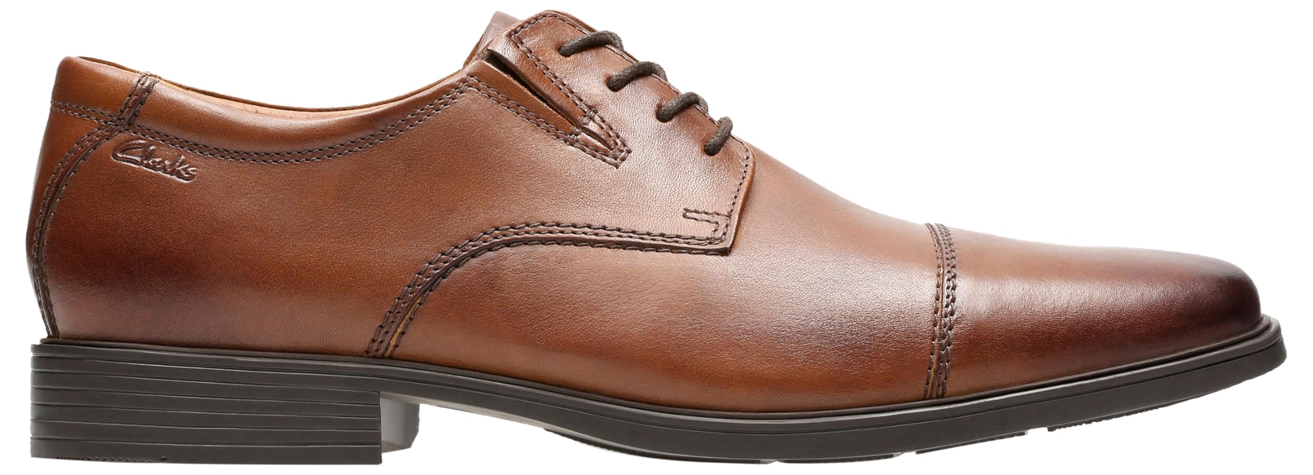 Clarks Tilden Cap Mens Dark Tan Lea, 9.5