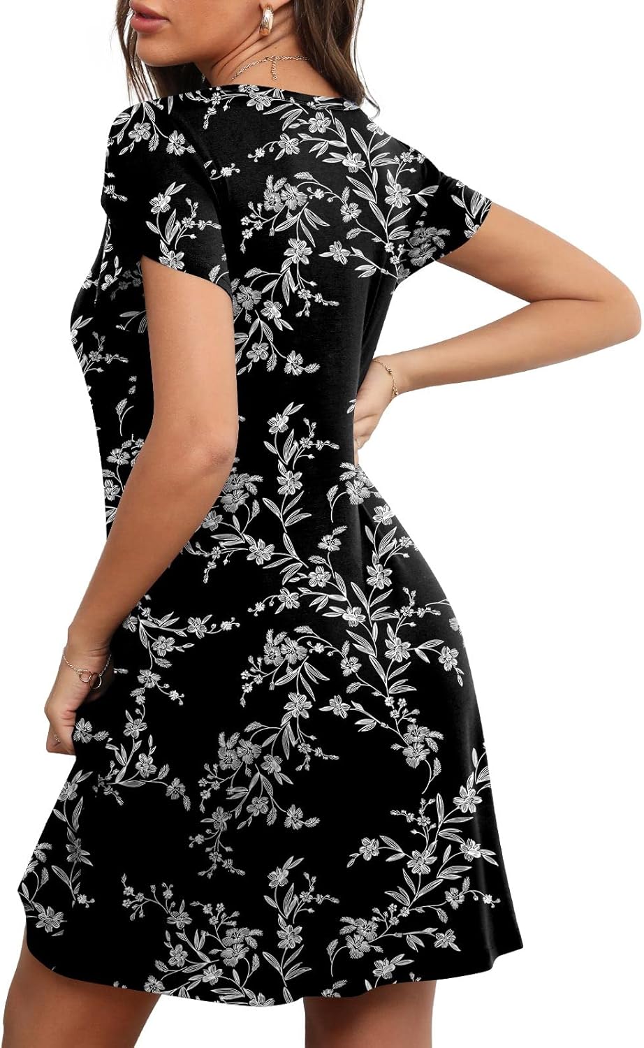 HOTGIFT 2026 Womens Dress Summer Short Sleeve Crewneck Sundress with Pockets M-4XL - Image 3