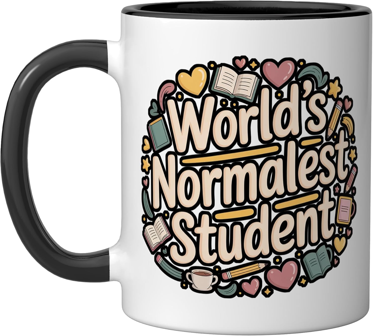 World's Normalest Student Average Academic Humor - Ceramic Mug, Blue/White, 15oz image 4