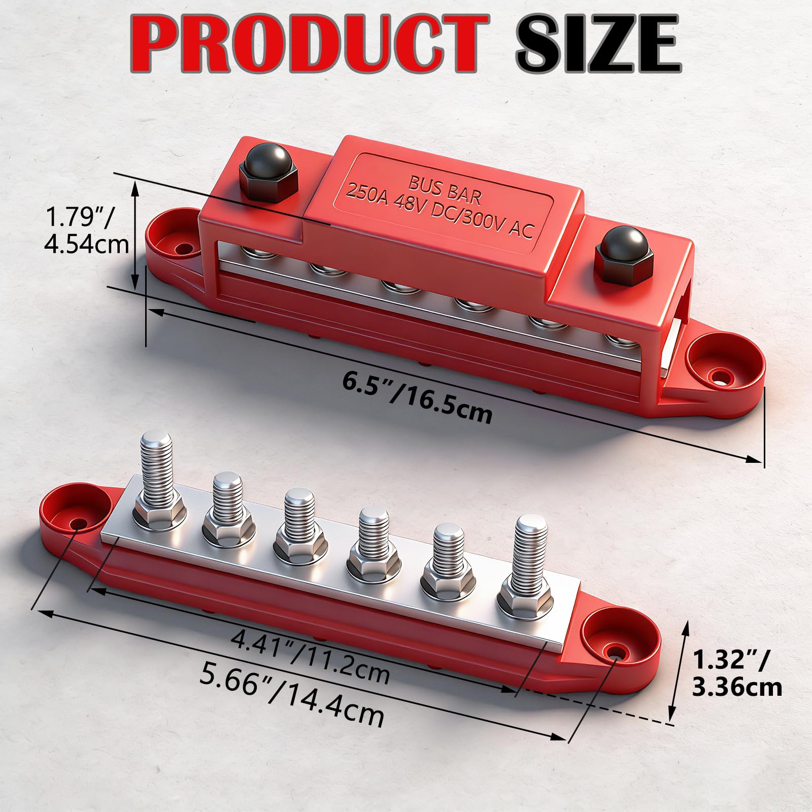 Milageto Perno Terminal De Barra Colectora Marina 500A, 6 Pernos, Cubierta De Nailon, Para Distribución De Energía En Barcos