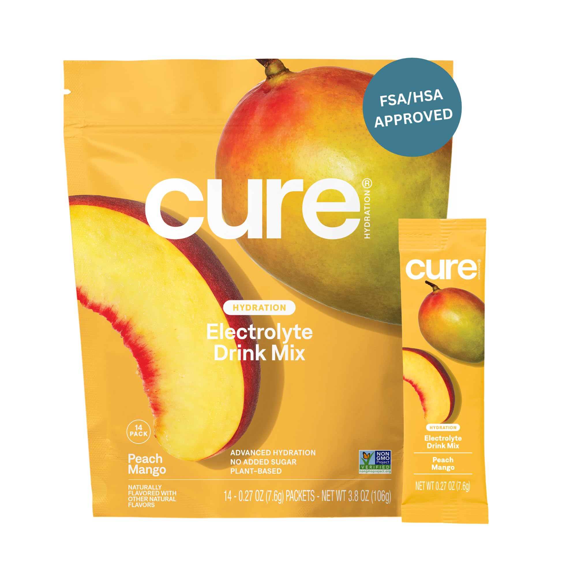 Cure Hydration Electrolyte Drink Powder Peach Mango