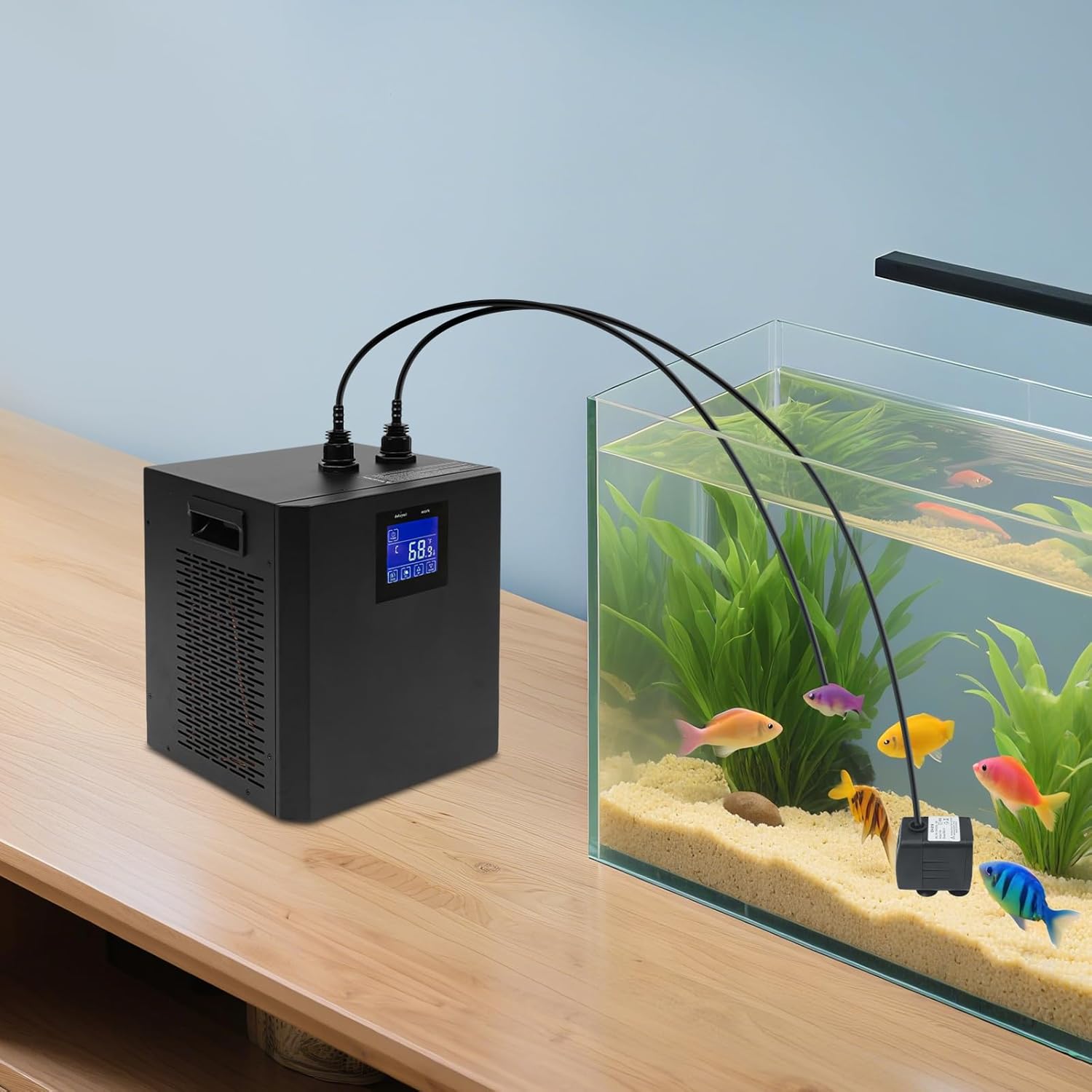 Quiet Aquarium Chiller 79Gal 1/3 HP Water Cooler Chiller for Fish Tank & Hydroponics System, Cold Plunge Cooler with Compressor Cooling Machine Saltwater Freshwater Coral Reef Crystal Shrimp