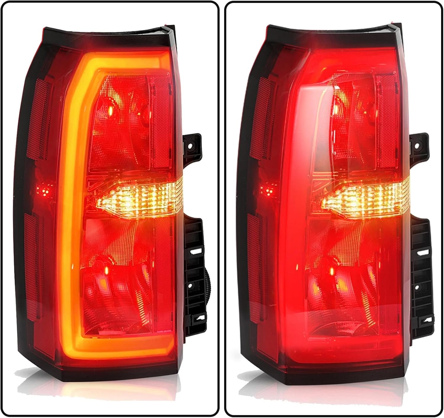 Tail Light Assembly Compatible with 2015-2020 Chevy Suburban Tahoe,Taillights Brake Lamp w/LED DRL Replacement Rear Driver Passenger Side GM2800264 GM2801264