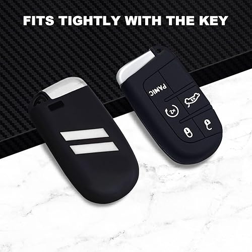Miniatura 5 de Funda para llavero para Dodge Accesorios de 5 botones, funda de silicona para llavero de repuesto con control remoto para Dodge Challenger Charger