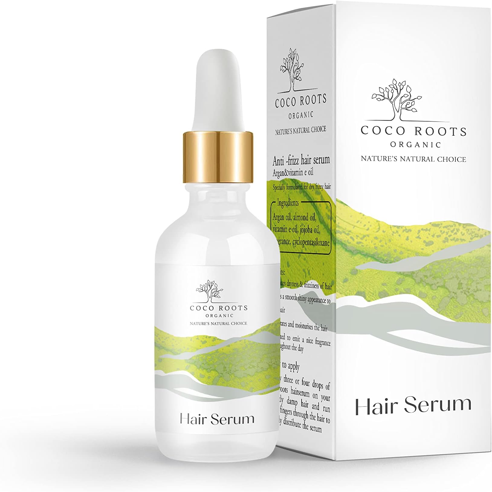 Hair serum for dry frizzy hair made with Argan oil and Vitamin-E oil