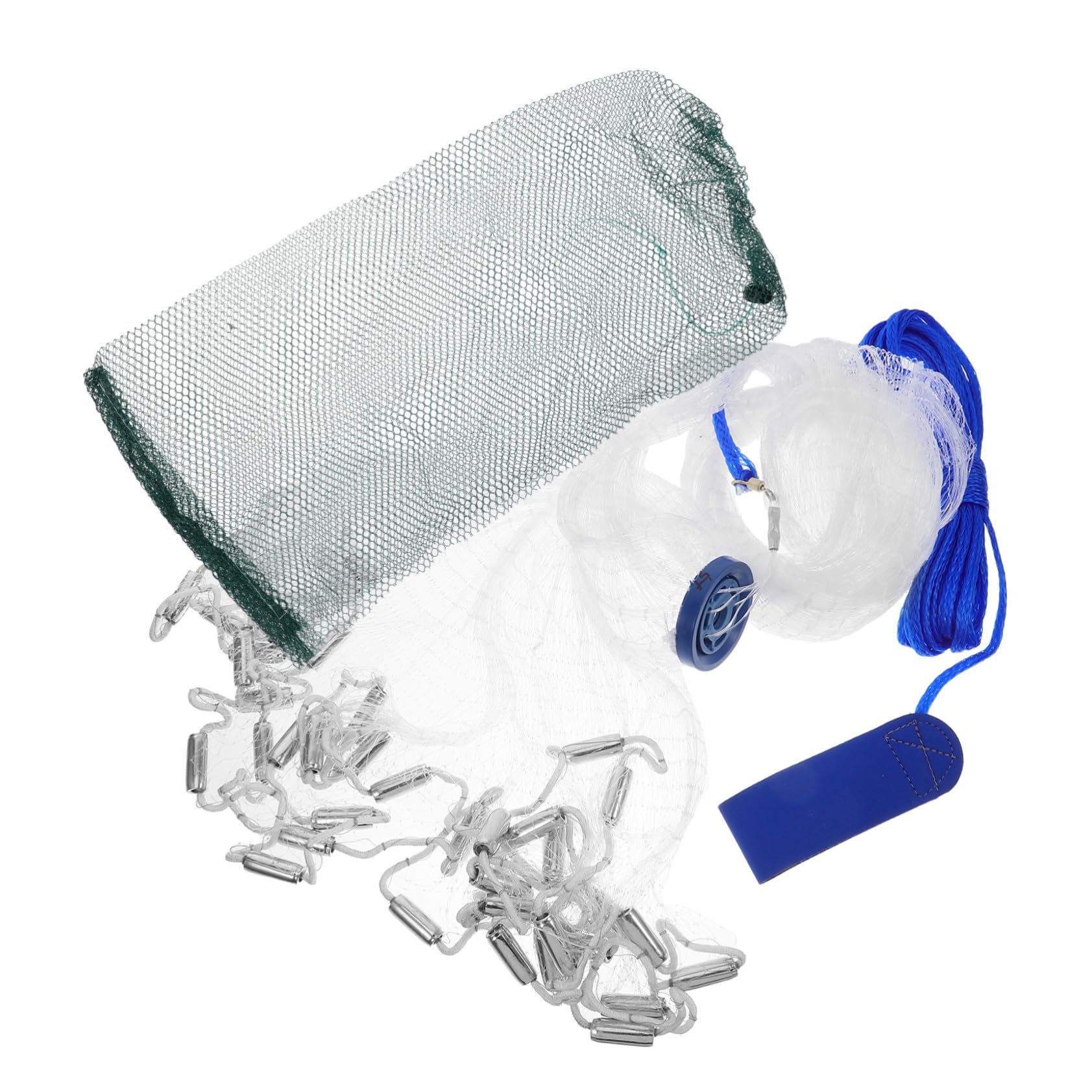 TOYANDONA 1.5m Rete Per Pesca Mano Con Pesi Monofilamento Leggero e Durevole Retino Da Lancio Per Acqua Dolci e Salate Per Pesci Gamberetti e Trappole